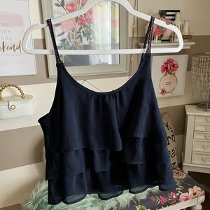 Aeropostale layered cropped cute top size large 0855